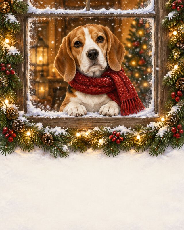 Holiday card beagle